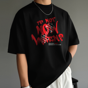 "When" T-shirt oversize homme en coton premium