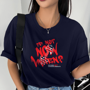 "When" T-shirt oversize Femme en coton premium